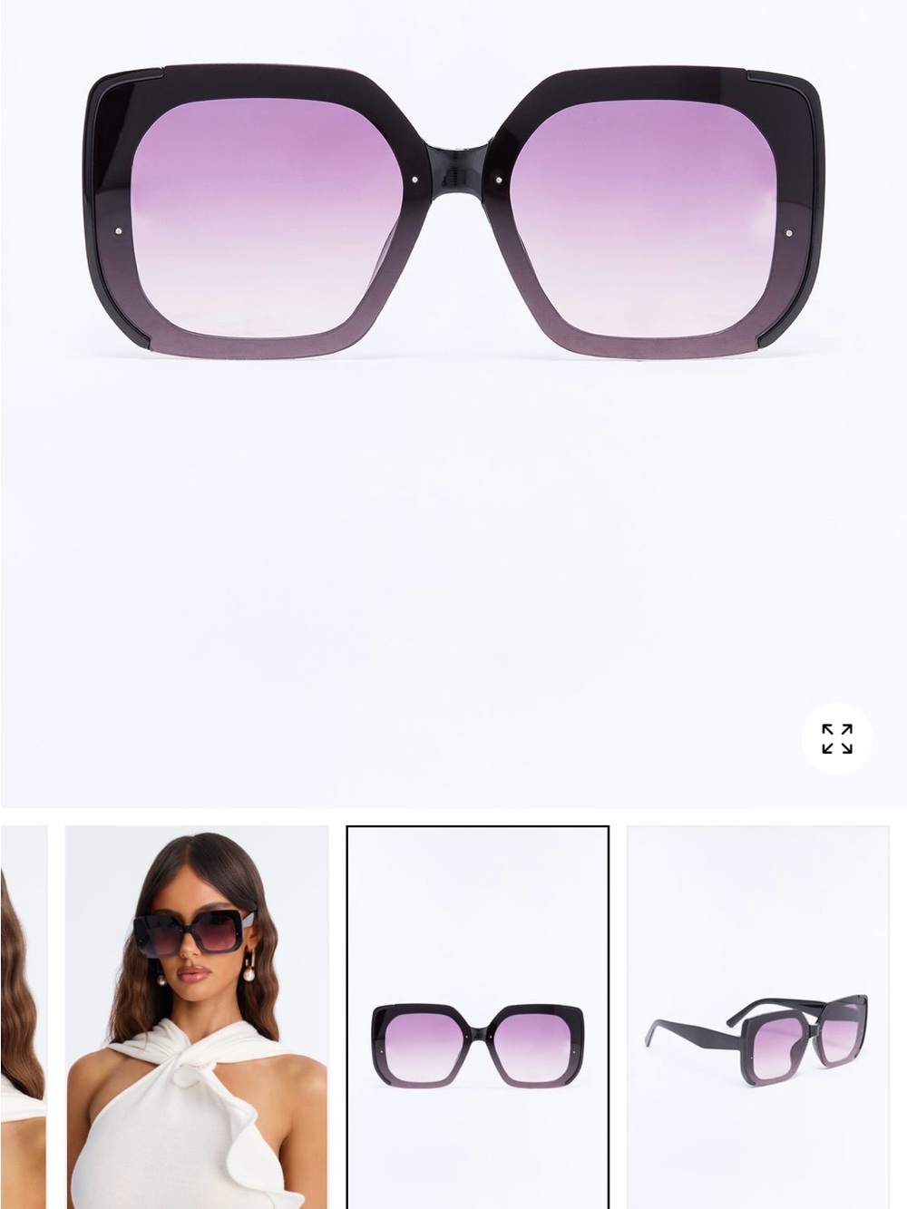 Fashion Nova Purple Gradient Oversized Square Sunglasses